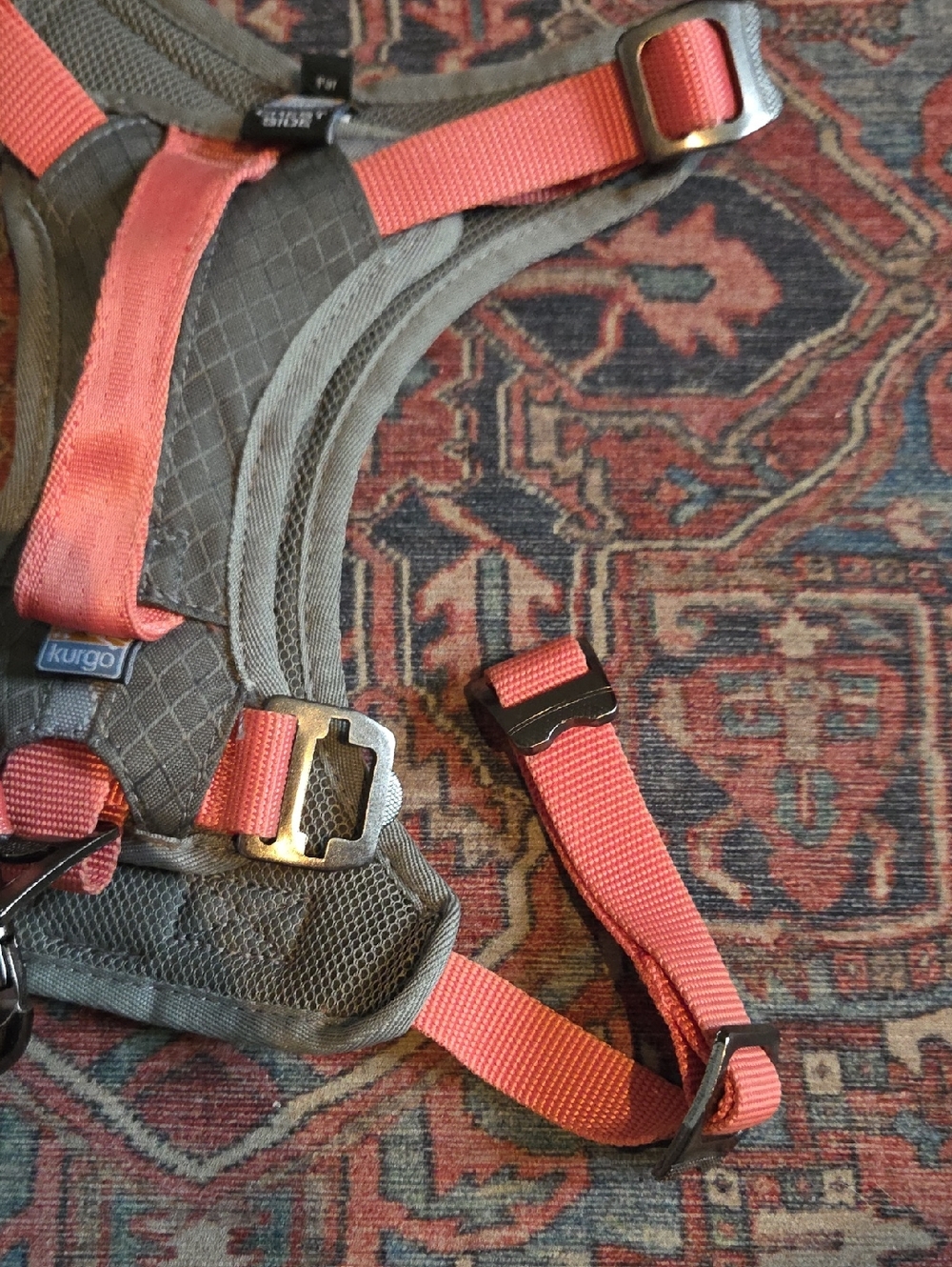 KURGO Gray & Pink Coral Journey Dog Harness Size Medium - Picture 4 of 6